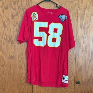 Mitchell & Ness Red NFL #58 Graphic Tee